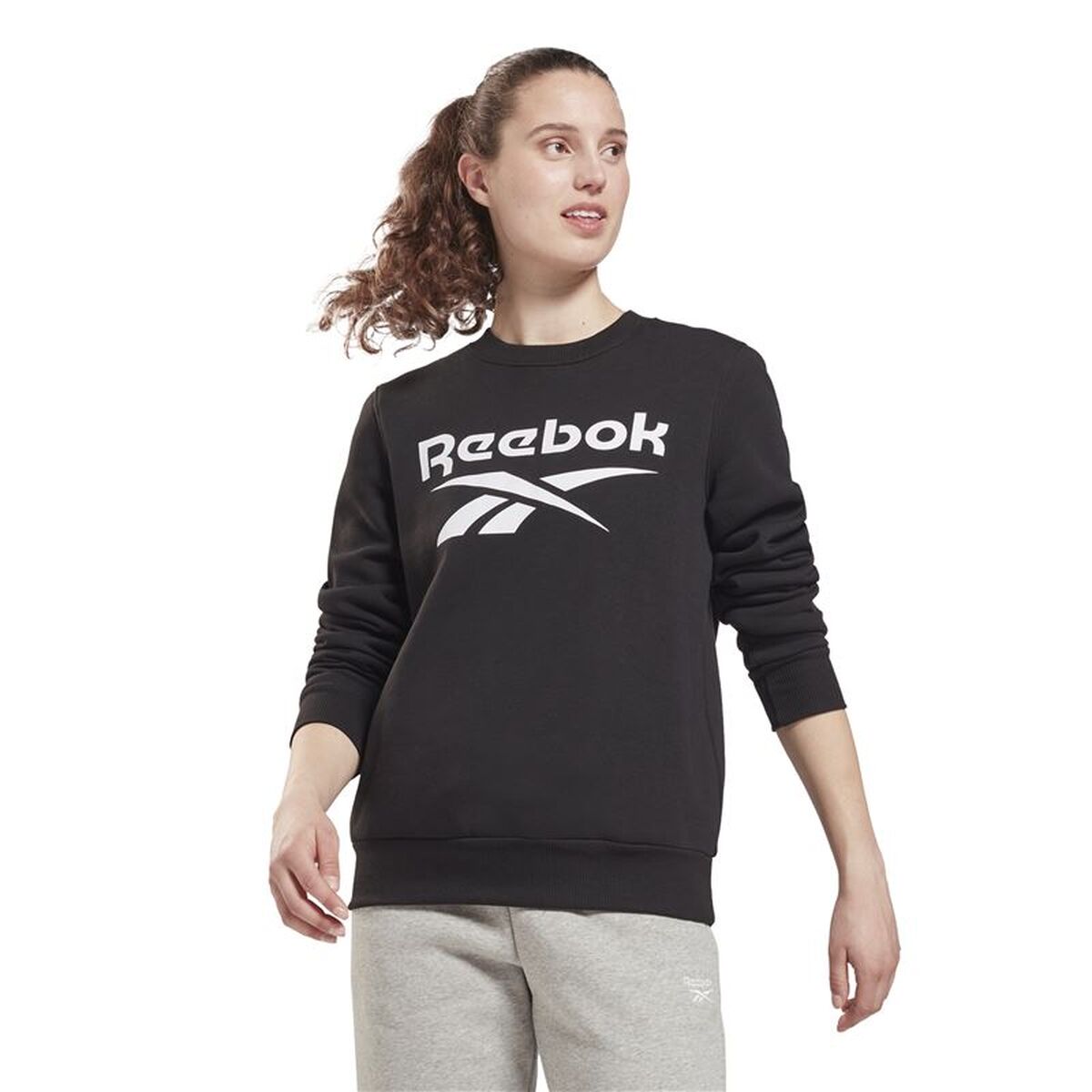 Damen Sweater Reebok Identity Logo Fleece Schwarz - Mode & Accessoires