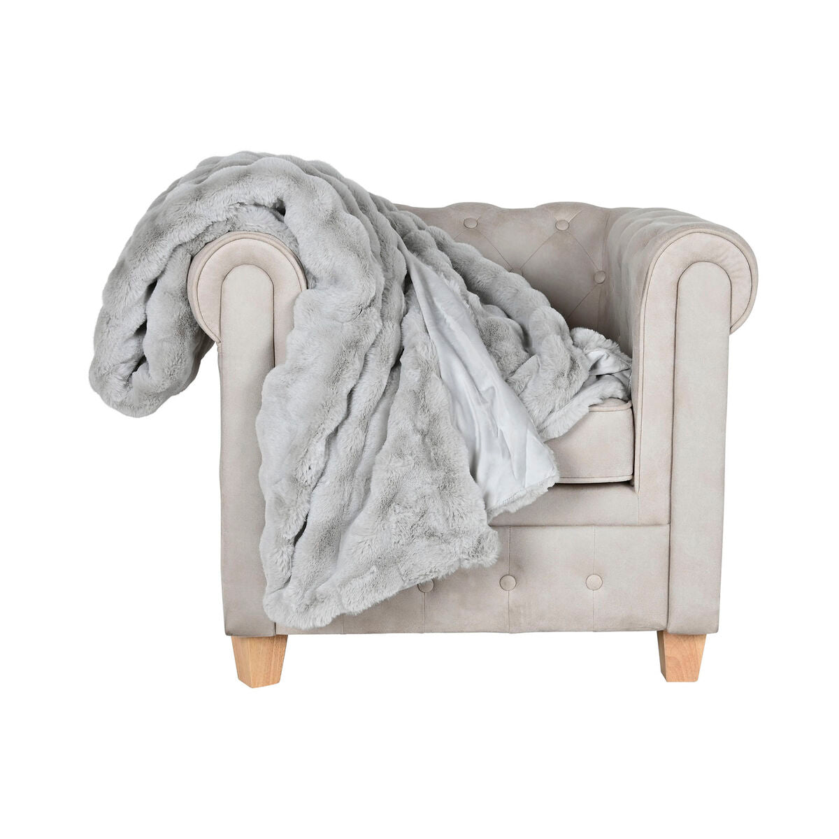 Decke Home ESPRIT – Hellgrau Trendige Polyester