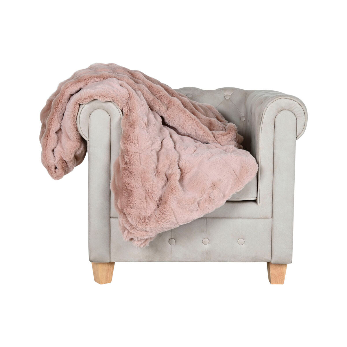 Decke Home ESPRIT – Hellrosa Polyester 220 x 240 cm