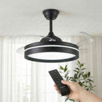 Deckenventilator LED einziehbaren Flügeln Fernbedienung