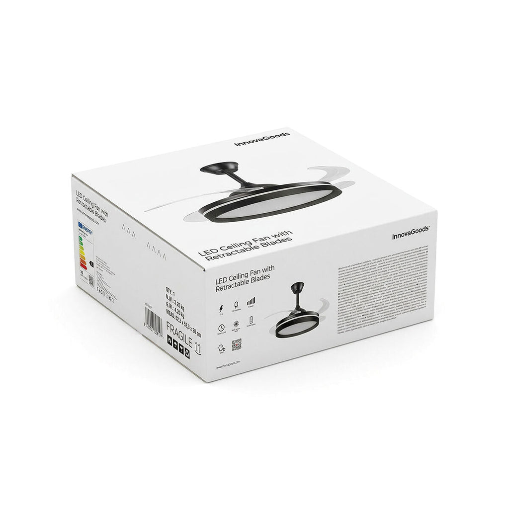 Deckenventilator LED einziehbaren Flügeln Fernbedienung