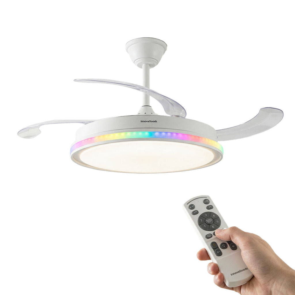 Deckenventilator RGB LED Licht einziehbare Flügel