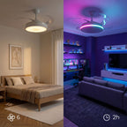 Deckenventilator RGB LED Licht einziehbare Flügel