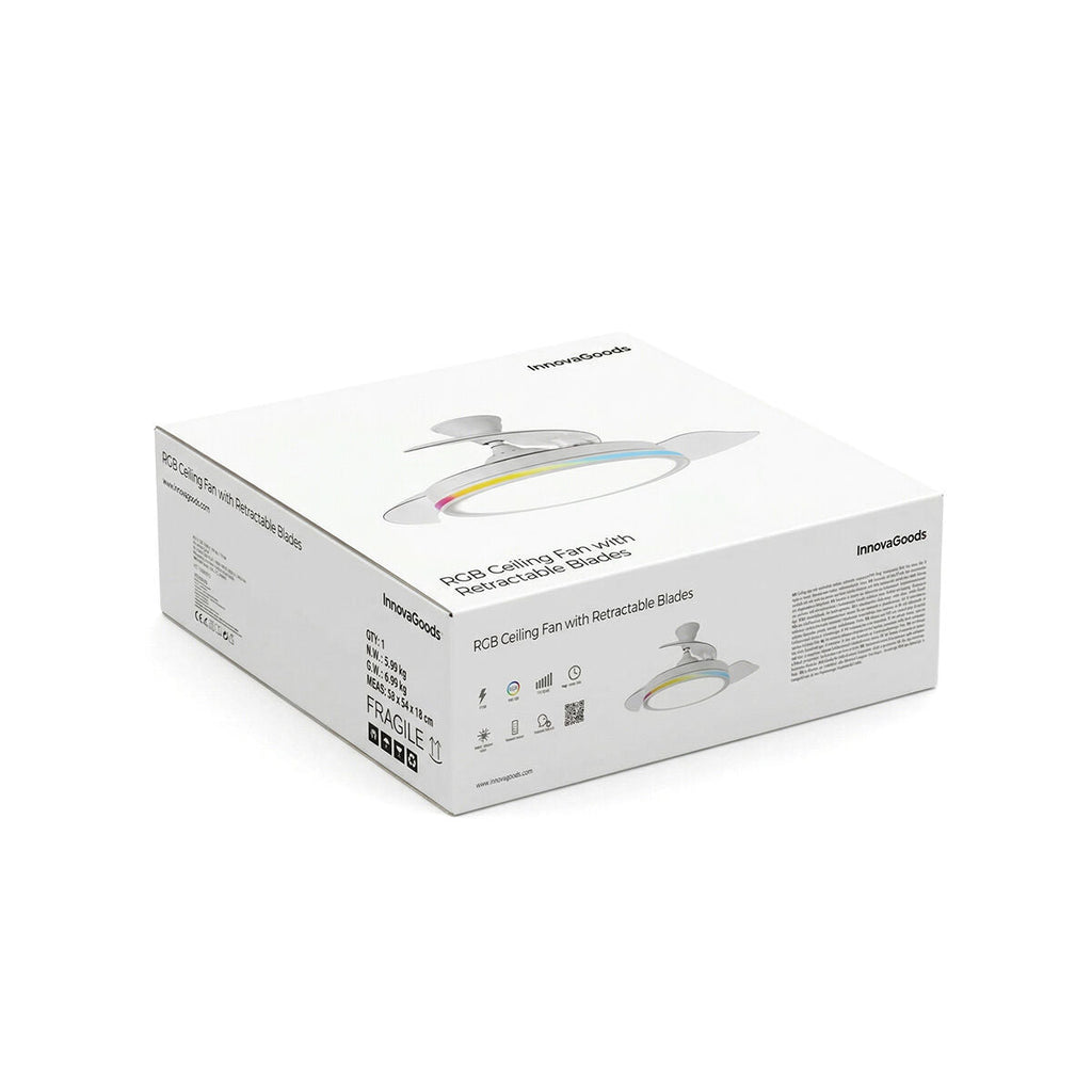Deckenventilator RGB LED Licht einziehbare Flügel