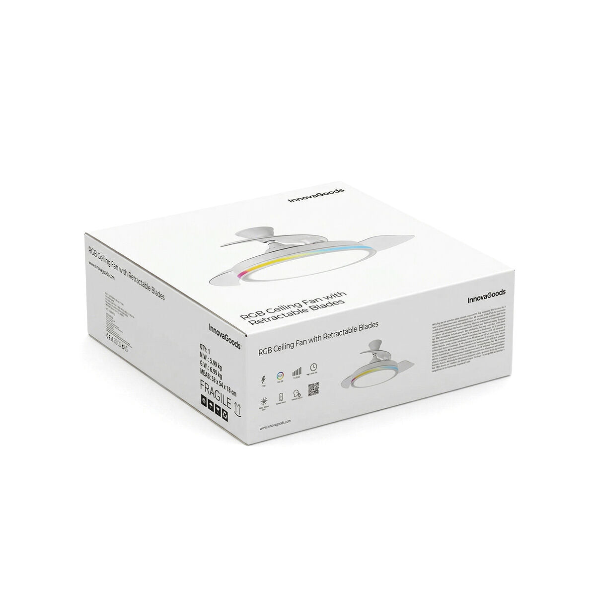 Deckenventilator RGB LED Licht einziehbare Flügel