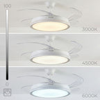 Deckenventilator RGB LED Licht einziehbare Flügel