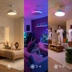 Deckenventilator RGB LED Licht einziehbare Flügel