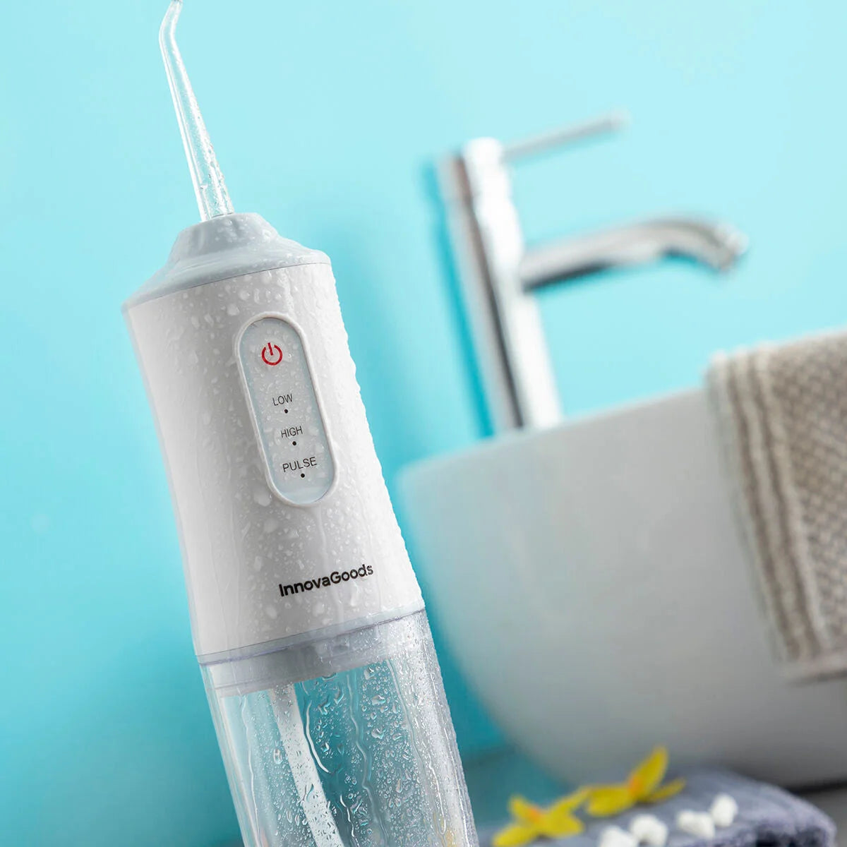 Denter Tragbare Wiederaufladbare Munddusche Blau Weiß