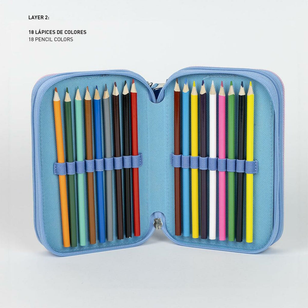 Dreifaches Federmäppchen Stitch Rosa kaufen - Neuheiten