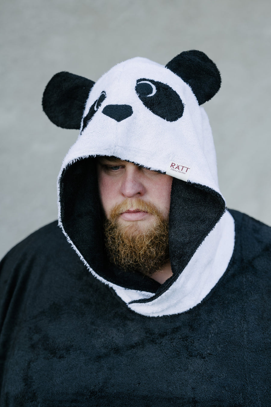 Unisex-Poncho PANDA aus OEKO-TEX Bambus-Frottee für Erwachsene