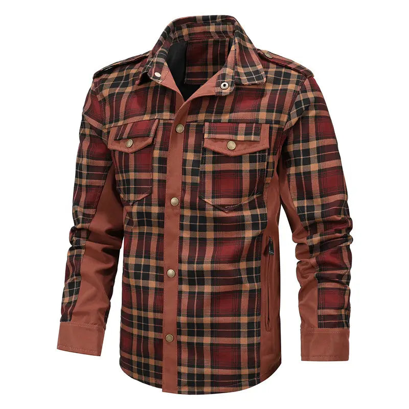 A.1 Herren Karierte Hemdjacke