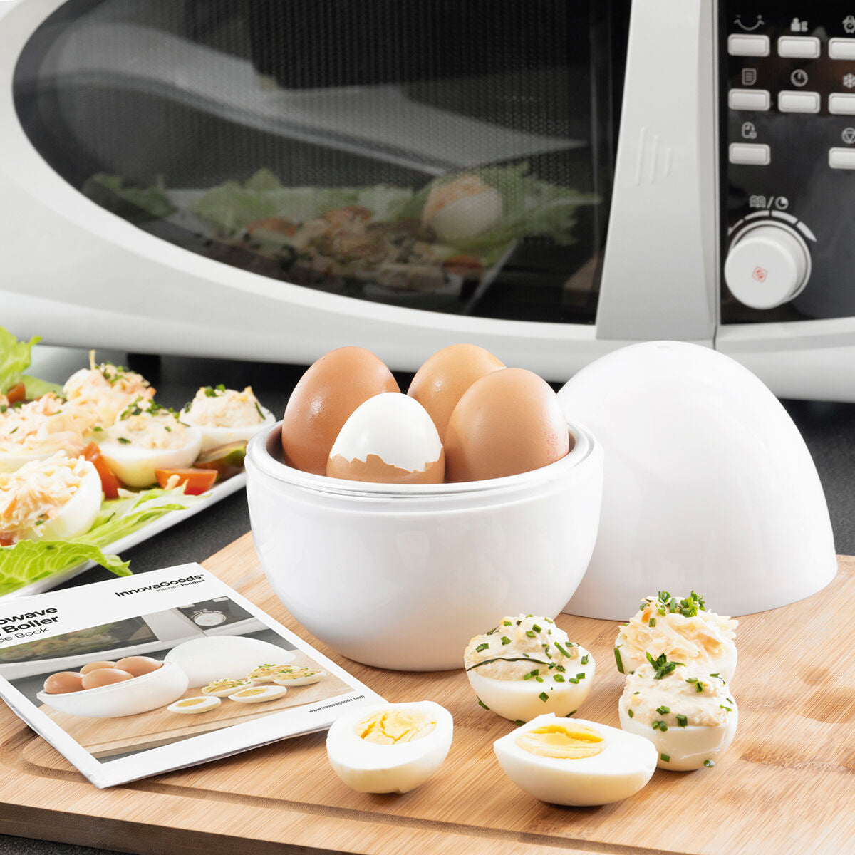Eierkocher für die Mikrowelle mit Rezepten Boilegg