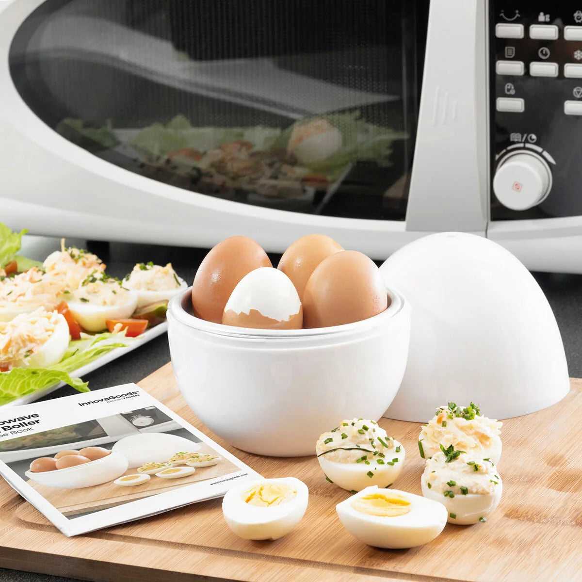 Eierkocher für die Mikrowelle mit Rezepten Boilegg