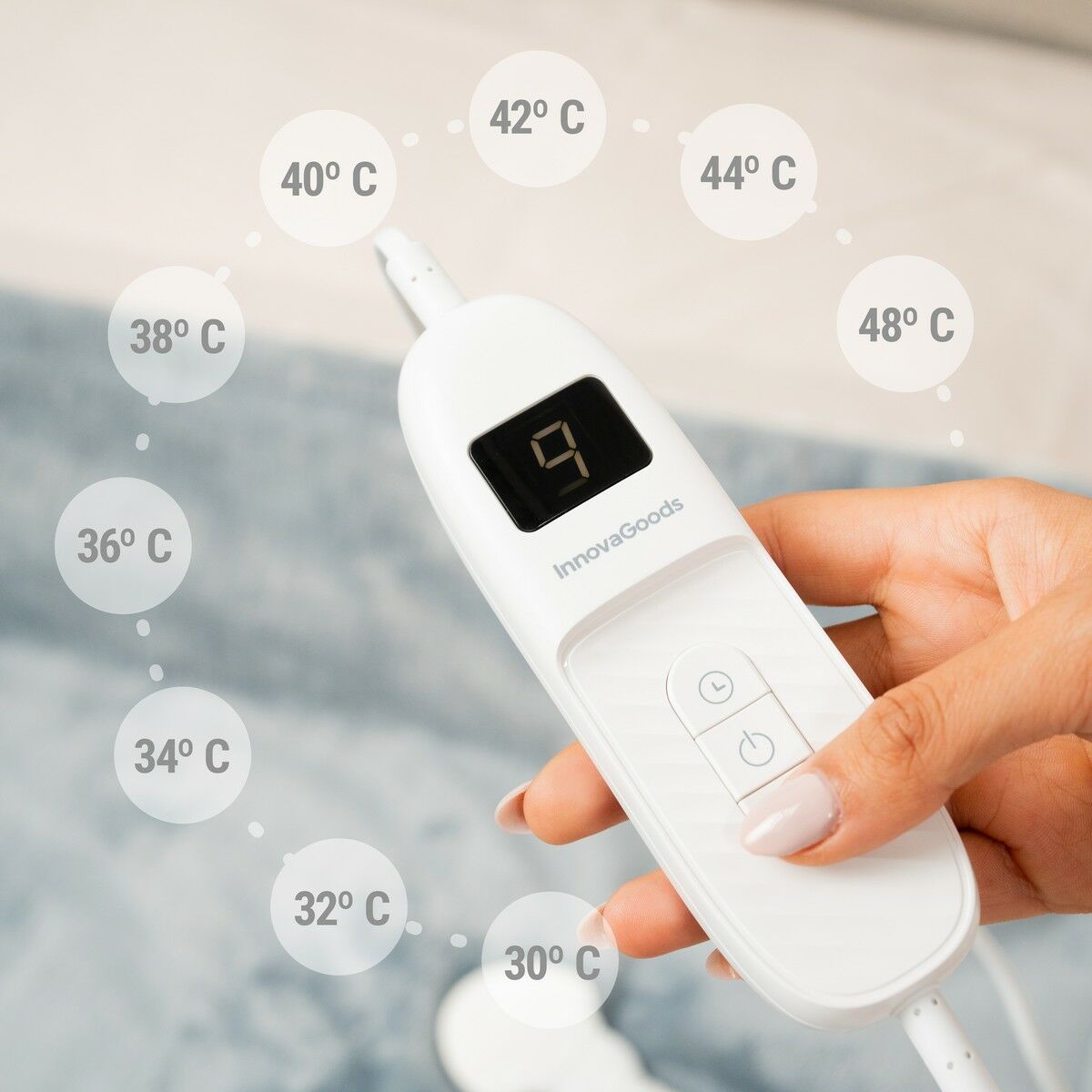 Elektrische Abdeckung Elakef InnovaGoods Grau 120x160cm