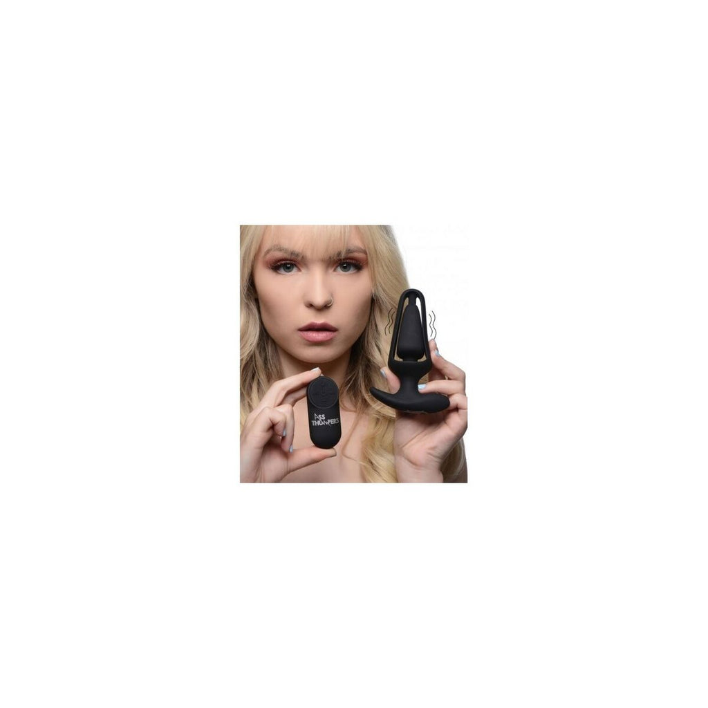 Erregender XR Schwarz Silikon Anal-Vibrator mit Vibration - Erotik Shop