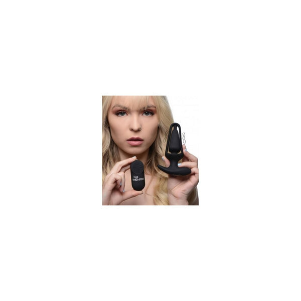 Erregender XR Schwarz Silikon Anal-Vibrator mit Vibration - Erotik Shop