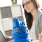 Faltbare Silikonflasche InnovaGoods für Unterwegs Blau