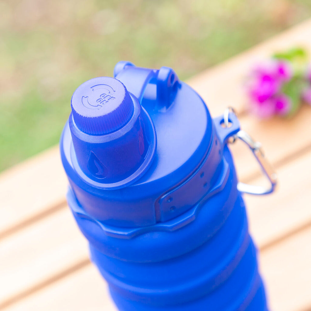 Faltbare Silikonflasche InnovaGoods für Unterwegs Blau