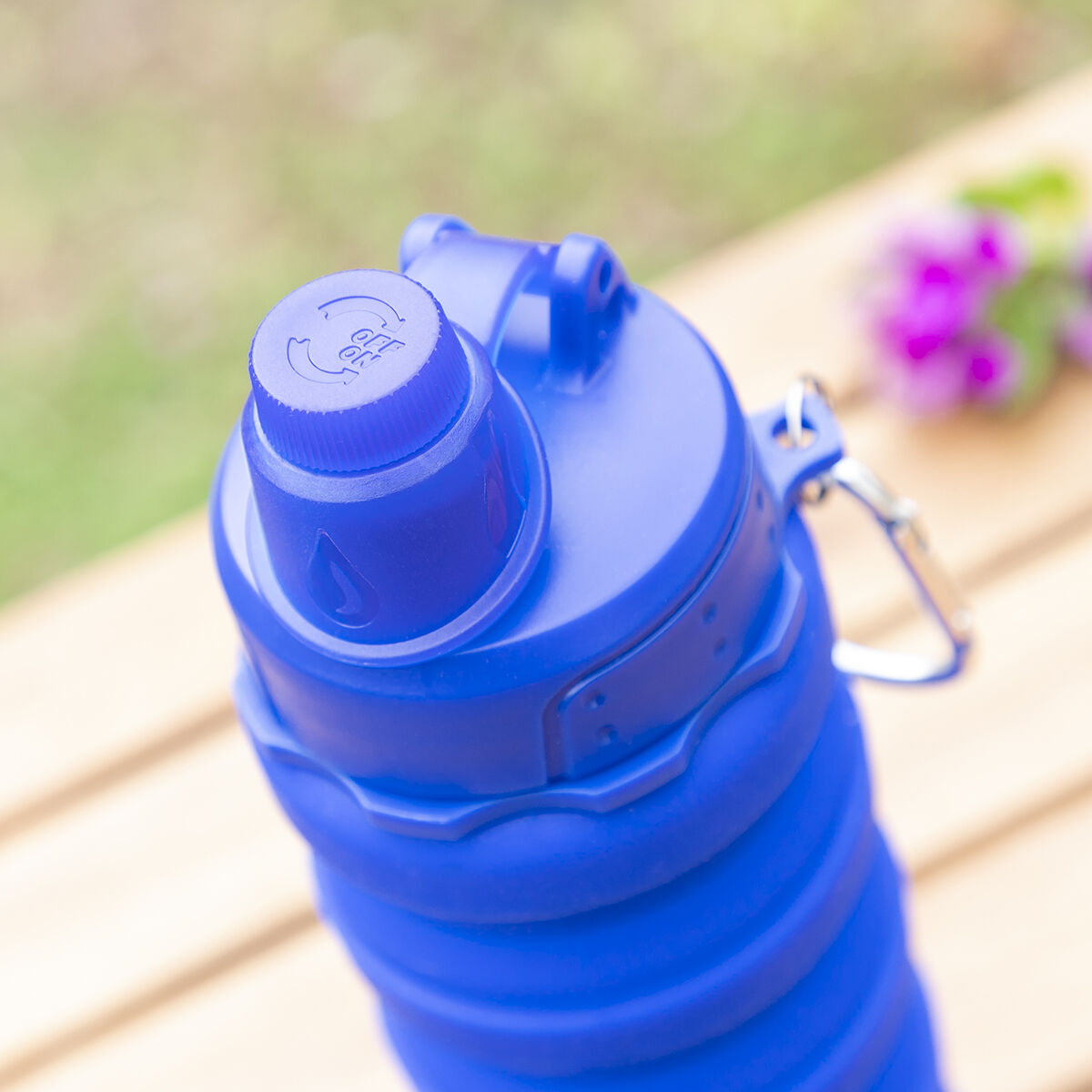 Faltbare Silikonflasche InnovaGoods für Unterwegs Blau