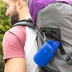 Faltbare Silikonflasche InnovaGoods für Unterwegs Blau