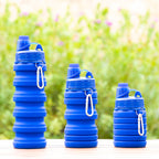 Faltbare Silikonflasche InnovaGoods für Unterwegs Blau