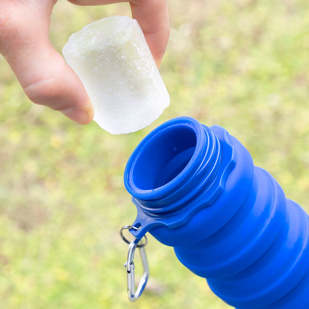 Faltbare Silikonflasche InnovaGoods für Unterwegs Blau