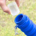 Faltbare Silikonflasche InnovaGoods für Unterwegs Blau