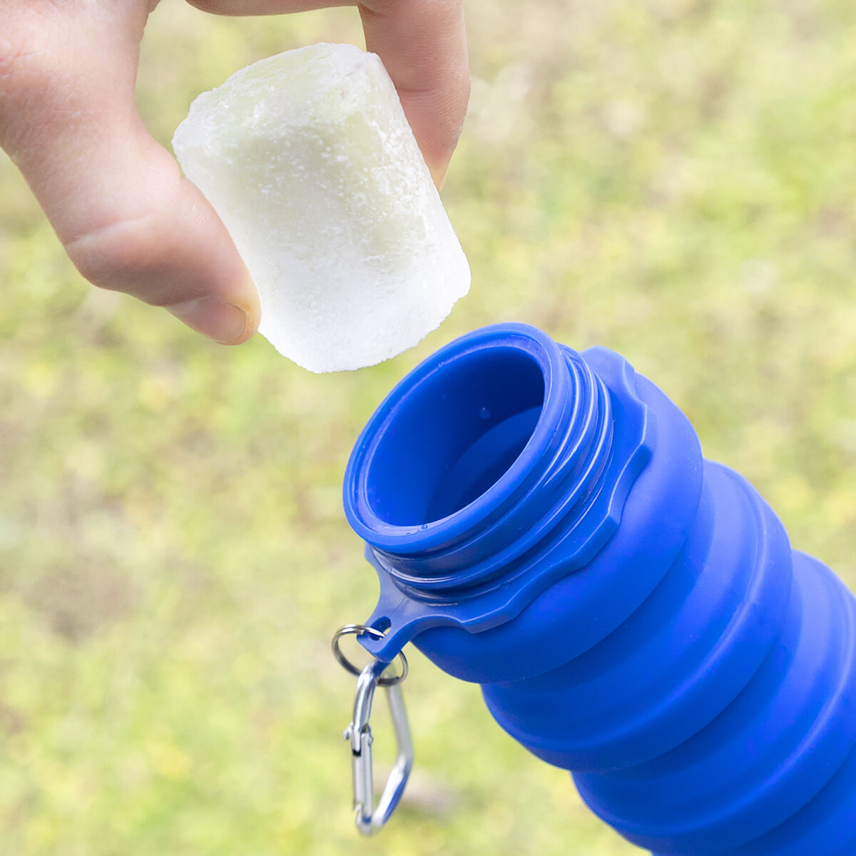 Faltbare Silikonflasche InnovaGoods für Unterwegs Blau
