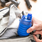 Faltbare Silikonflasche InnovaGoods für Unterwegs Blau