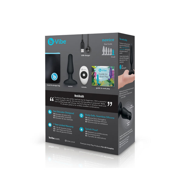 Fernbedienbarer Analplug B-Vibe NOVICE Schwarz aus Silikon - Erotik Shop