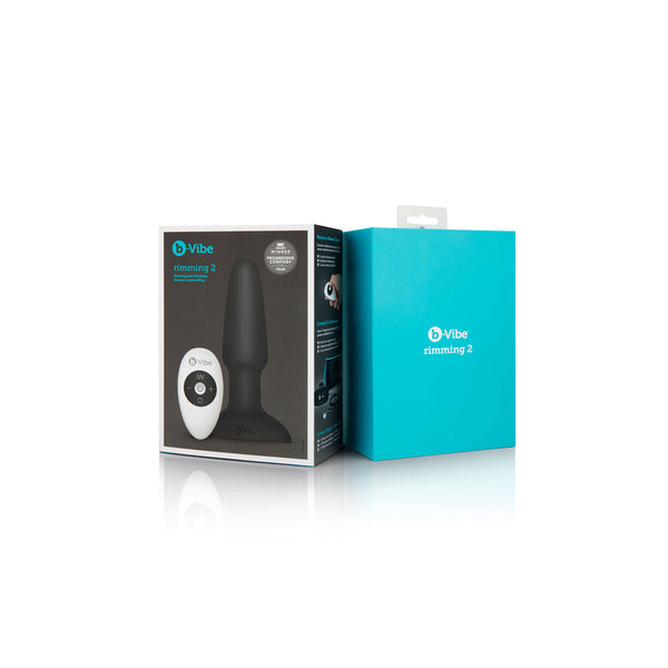 Fernbedienbarer B-Vibe Analplug aus Silikon Schwarz - Erotik Shop