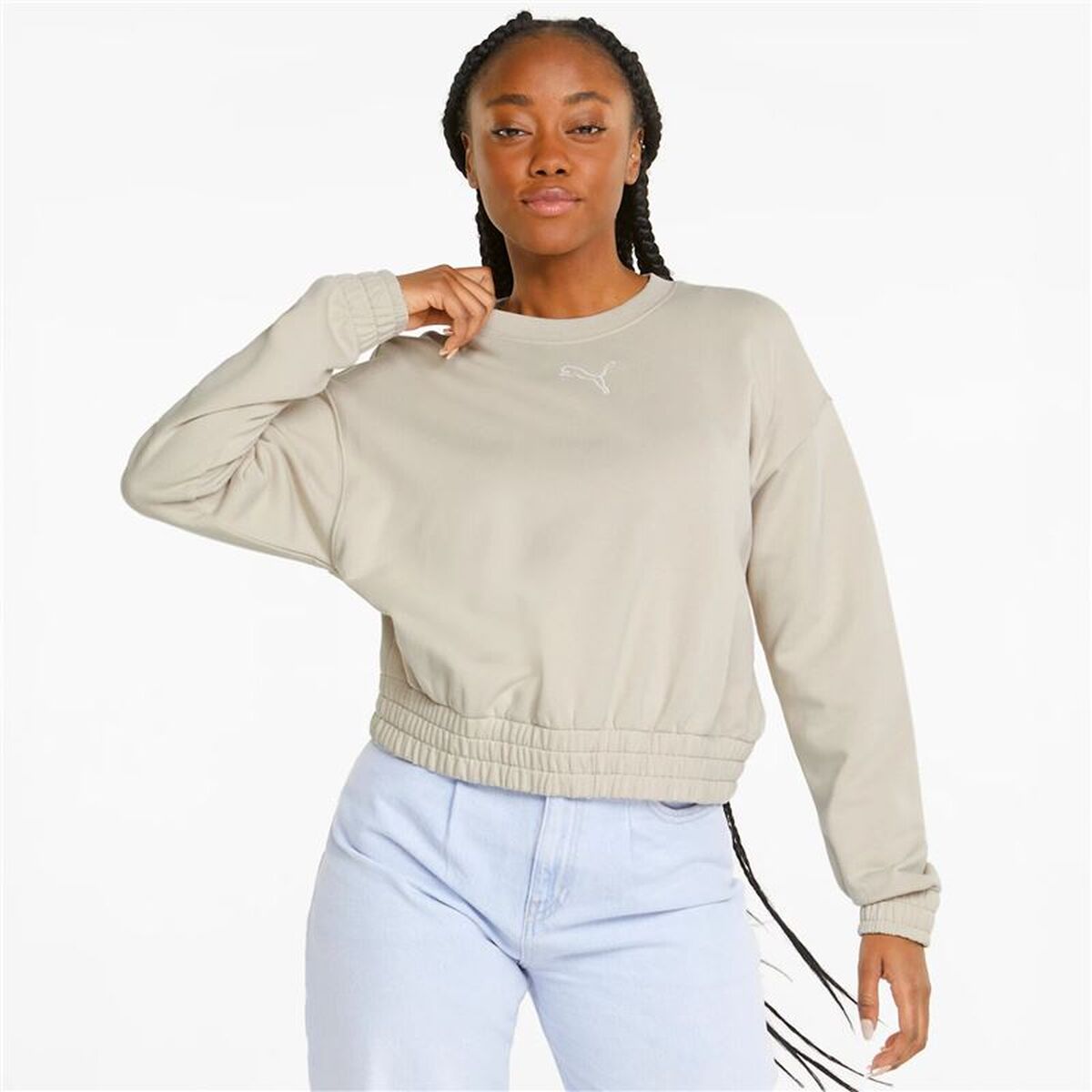 Damen Sweater Puma HER Crew W Beige - Mode & Accessoires