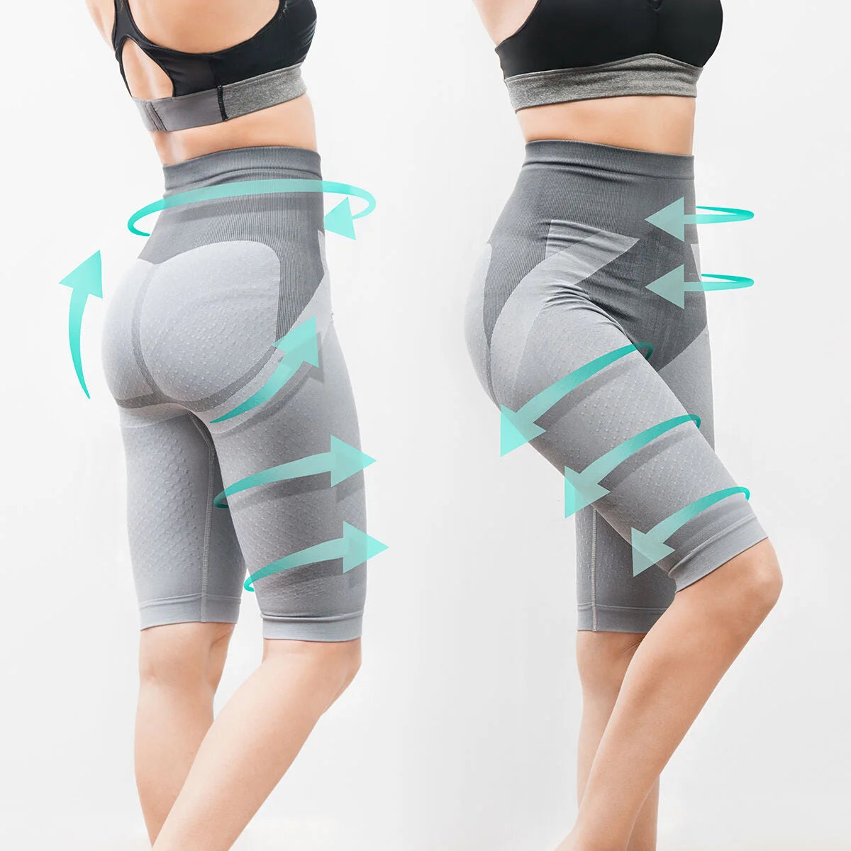 Graue ActiveSlim Figurformerhose am Model in Vorderansicht