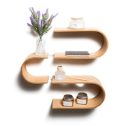 Schwebendes Wandregal aus Holz – Snake