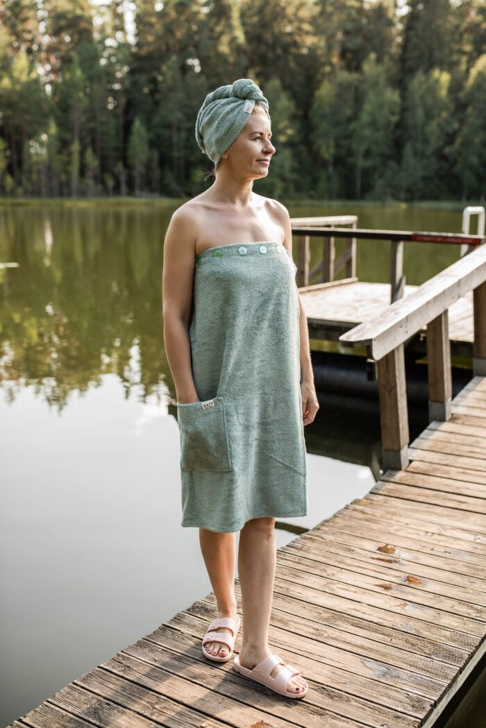 Haarturban für Damen – Bambus-Frottee – Detailansicht 5
