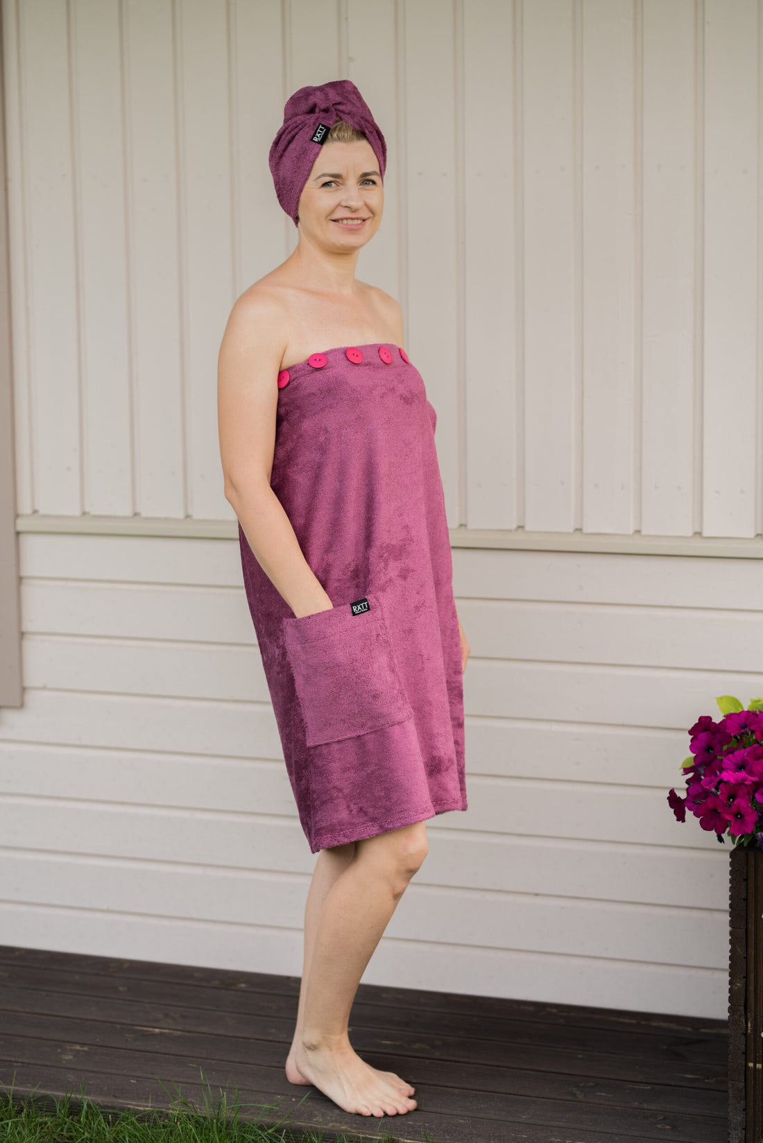Haarturban für Damen – Bambus-Frottee – Detailansicht 4