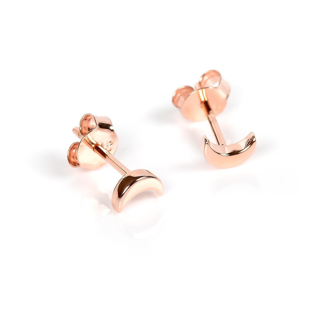 Half Moon Ohrringe – Roségold und Silber – Produktansicht 2