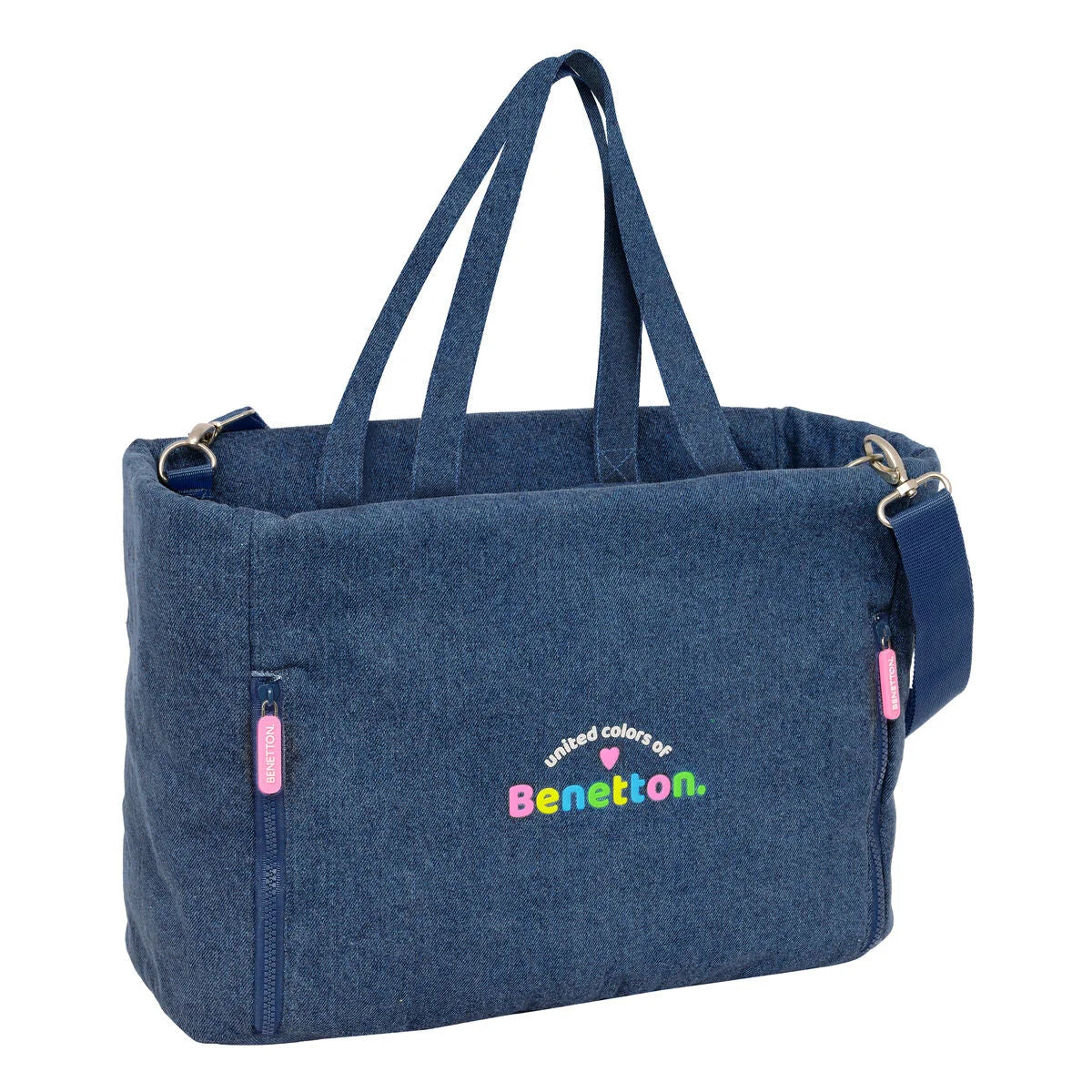 Benetton Denim Laptoptasche Blau bis 14,1 Zoll