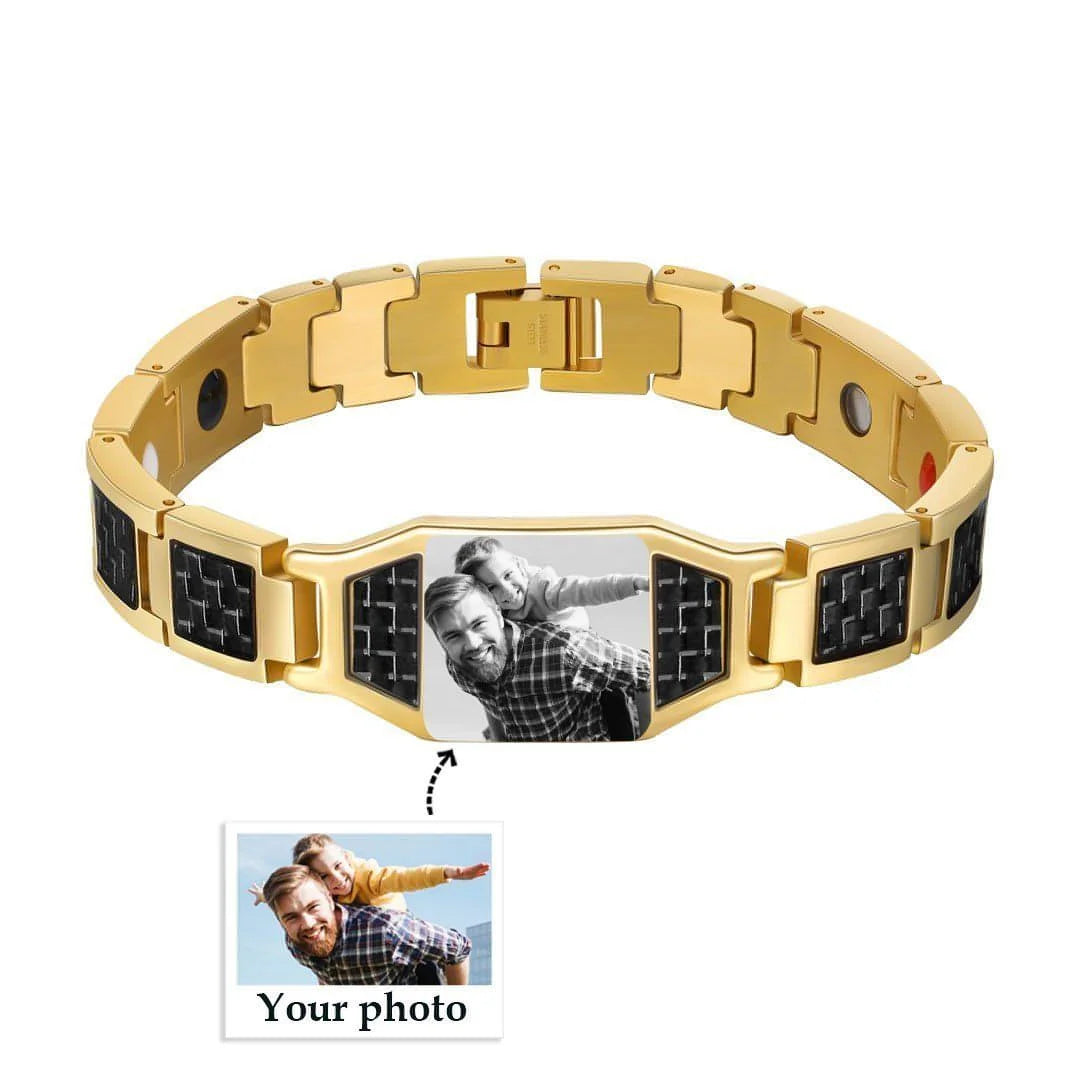 Herren Armband aus Titanstahl & Carbonfaser