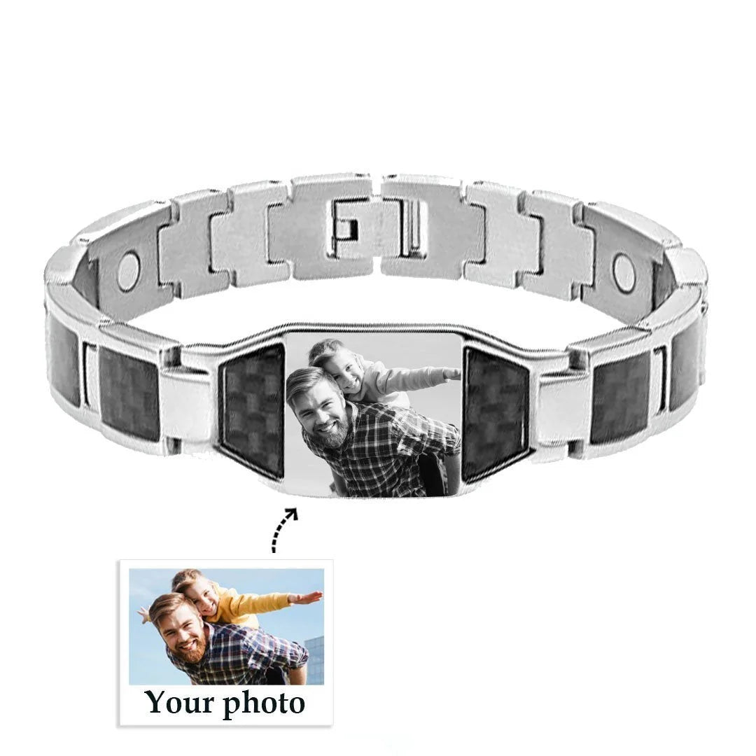 Herren Armband aus Titanstahl & Carbonfaser