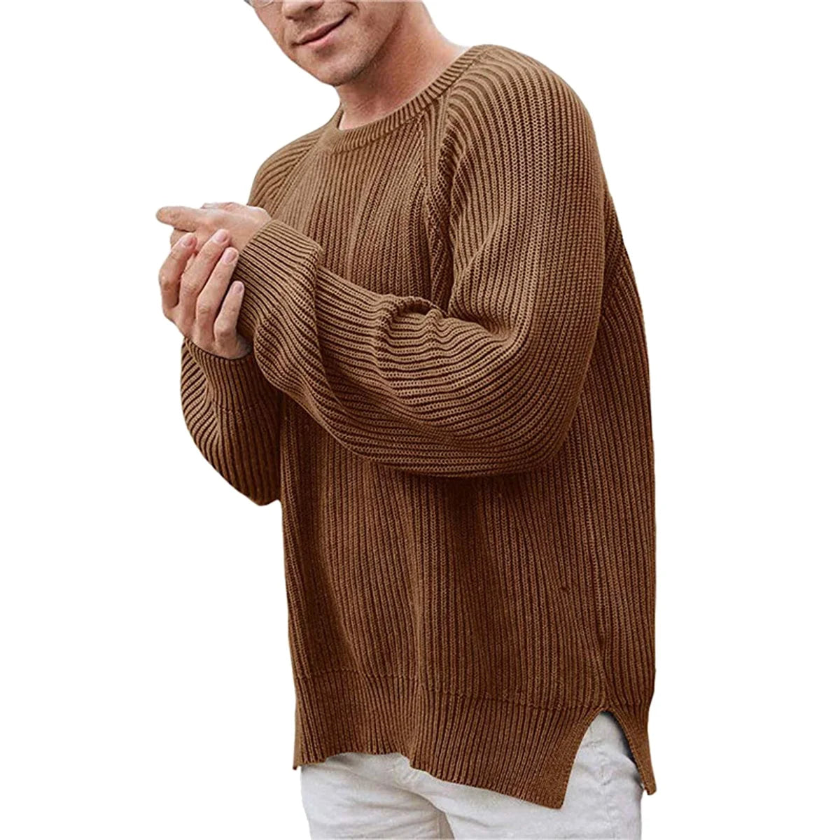 Herren Basic-Pullover locker geschnitten