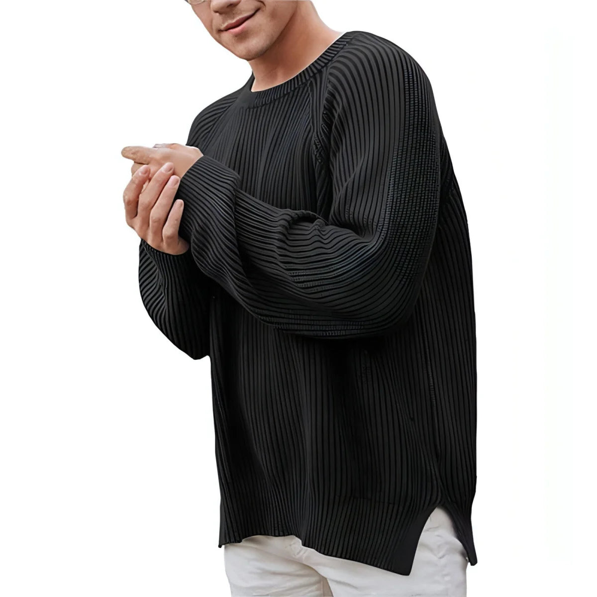 Herren Basic-Pullover locker geschnitten – Produktansicht 3