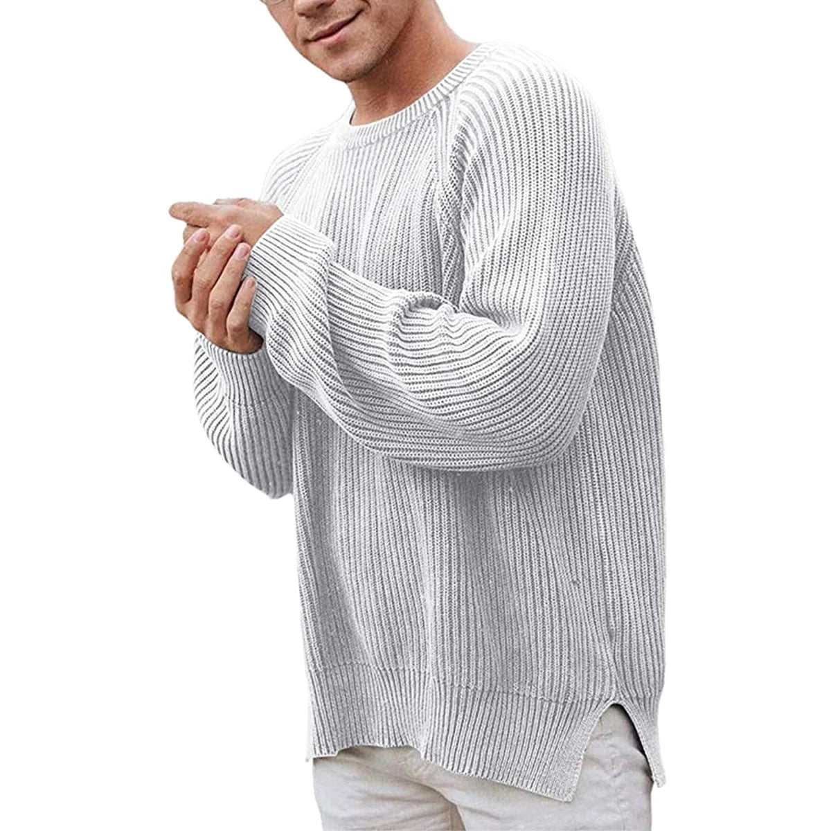 Herren Basic-Pullover locker geschnitten