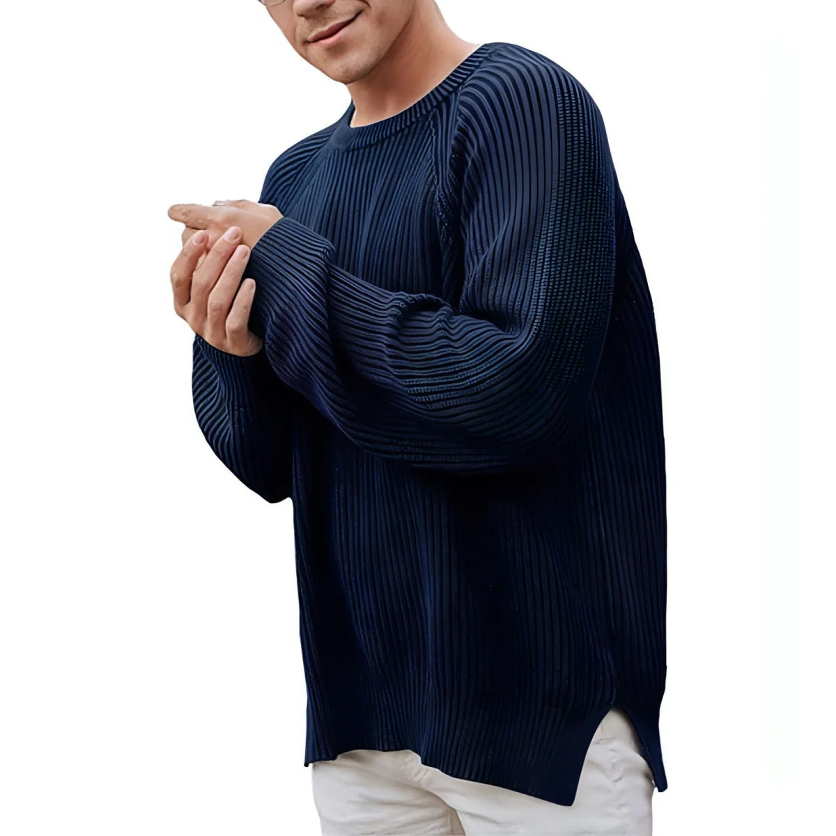 Herren Basic-Pullover locker geschnitten – Produktansicht 4