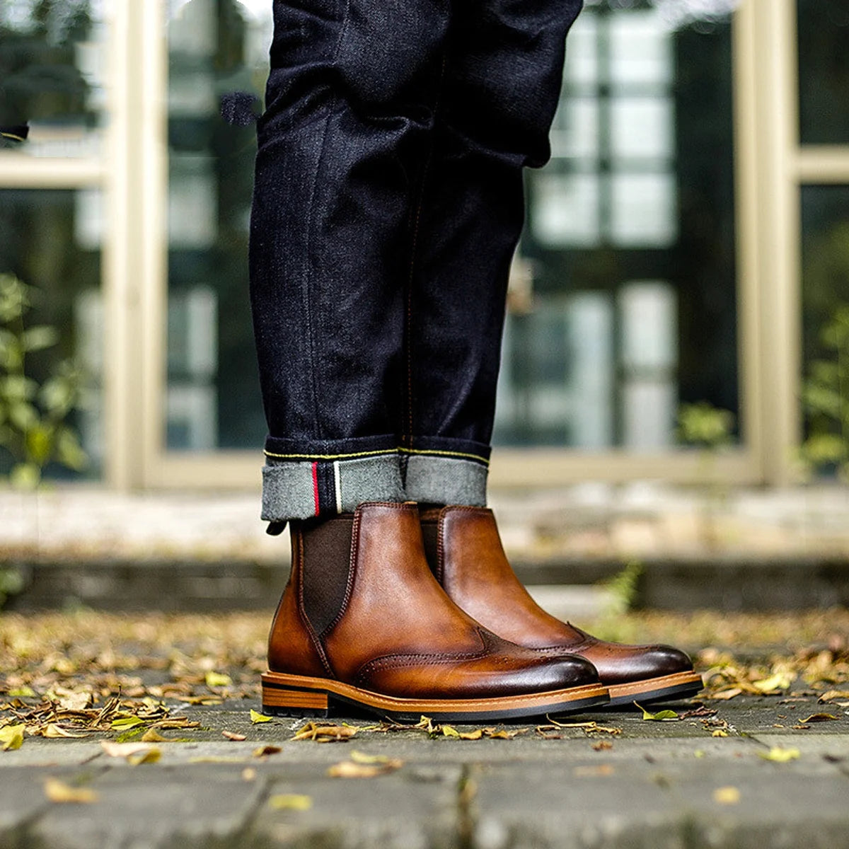 Herren Retro-Chelsea-Boots aus Rindsleder