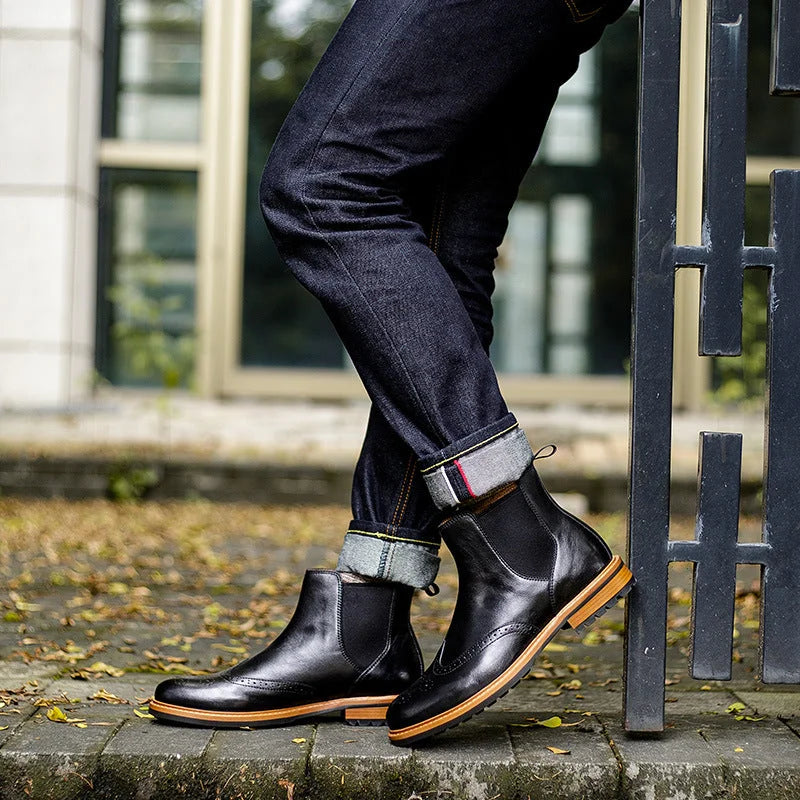 Herren Retro-Chelsea-Boots aus Rindsleder