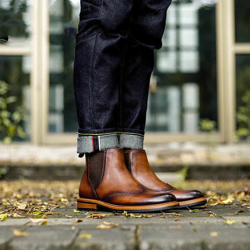Herren Retro-Chelsea-Boots aus Rindsleder