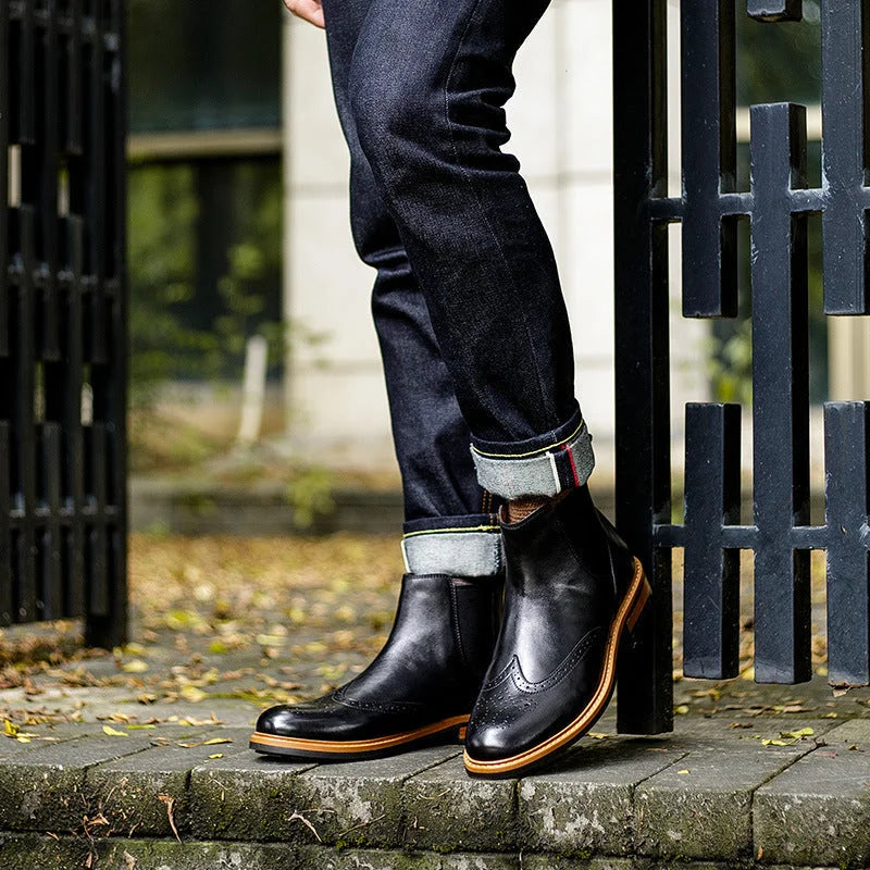 Herren Retro-Chelsea-Boots aus Rindsleder