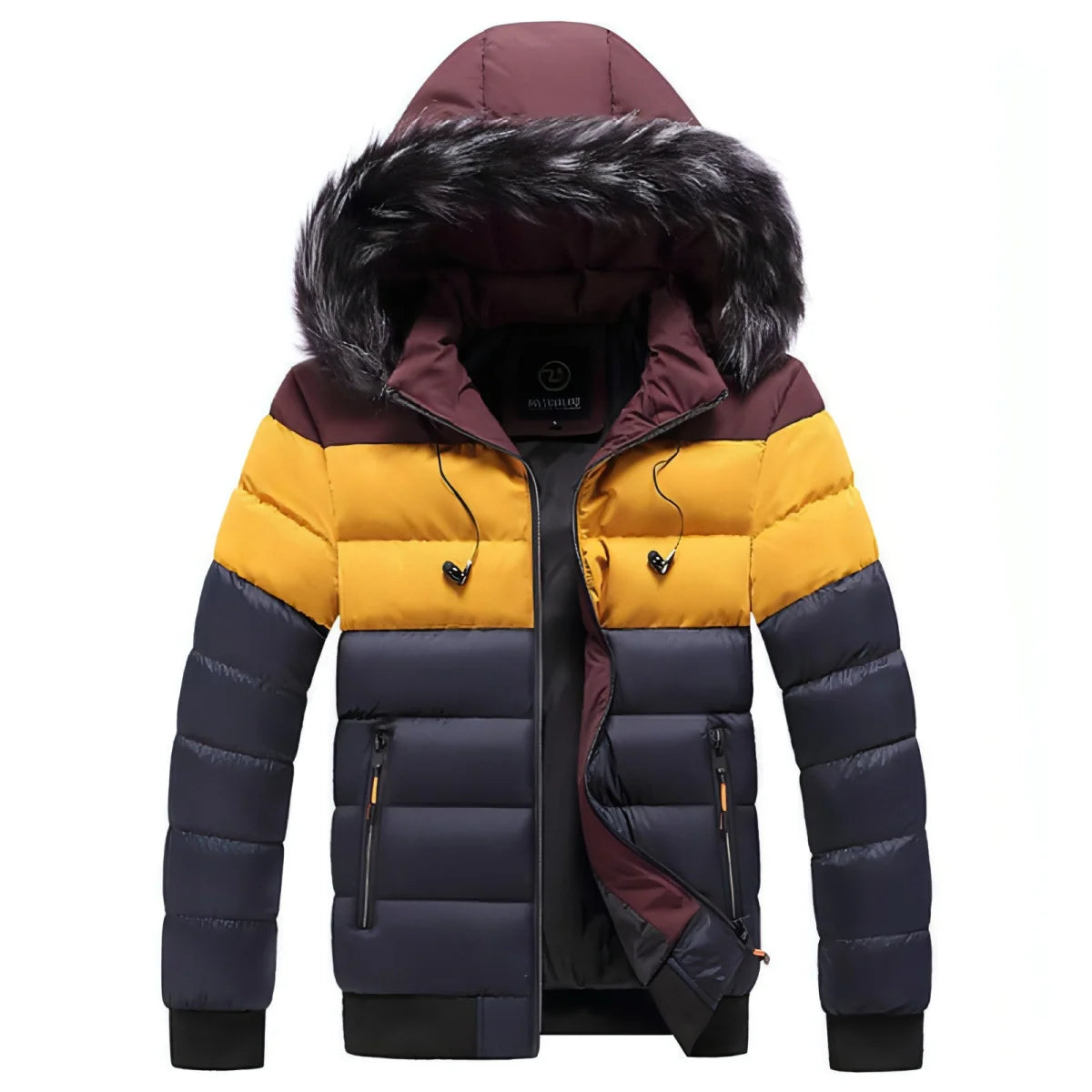 Herren Daunenjacke mit Colorblock-Design – Produktansicht 4