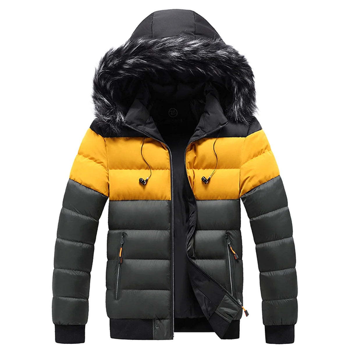 Herren Daunenjacke mit Colorblock-Design